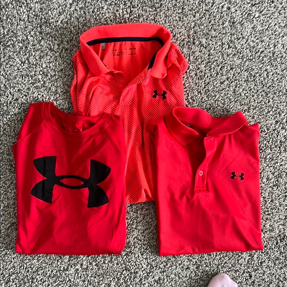 Under Armour Kids Red Polo Shirt Set